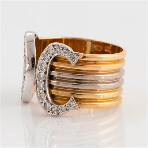 double c cartier ring|cartier gold and diamond ring.